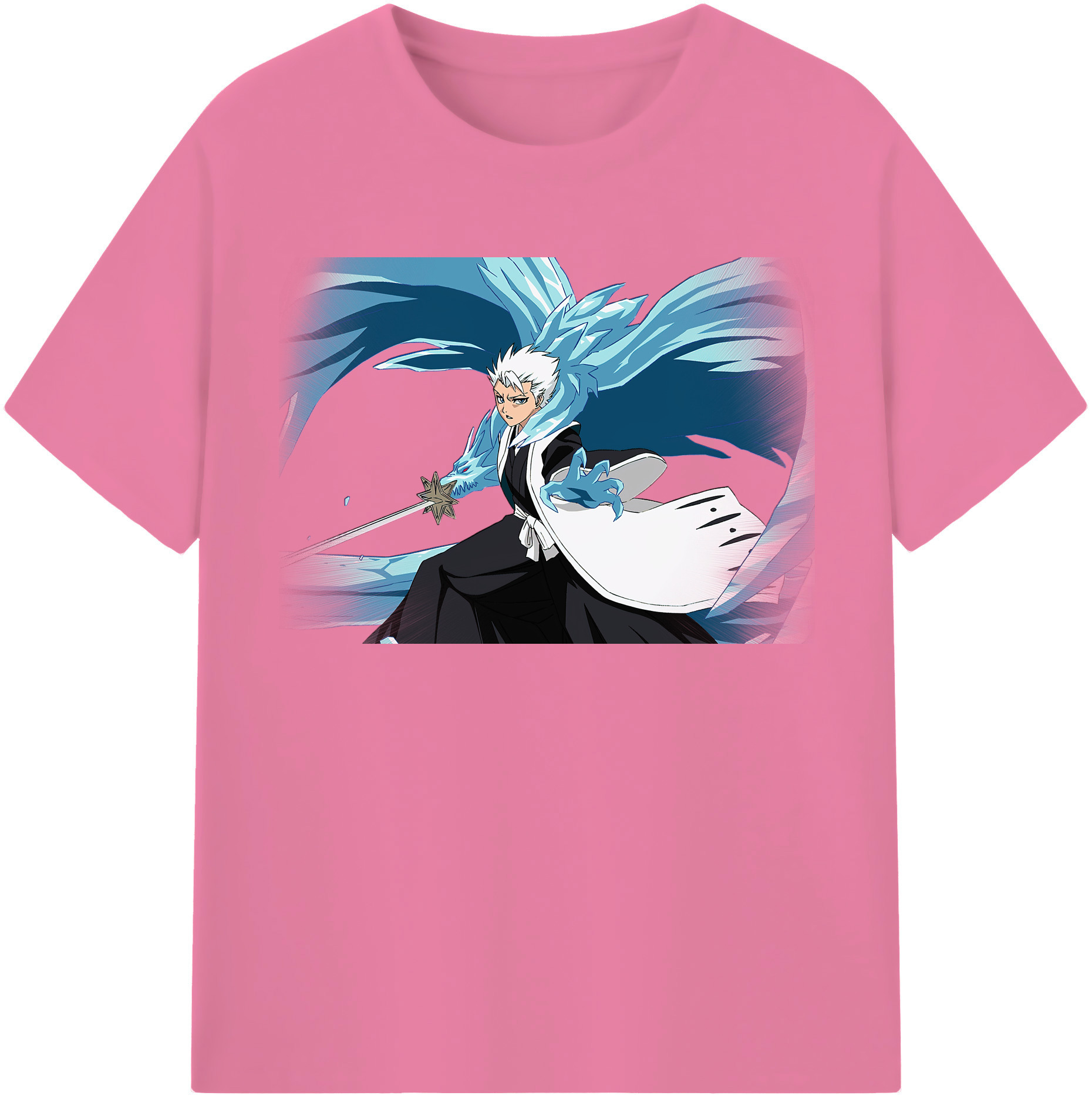 （画像用） ブリーチ 日番谷冬獅郎（ひつがや とうしろう） BLEACH Hitsugaya Toushirou 綿100％半袖Tシャツ（フロントプリント）